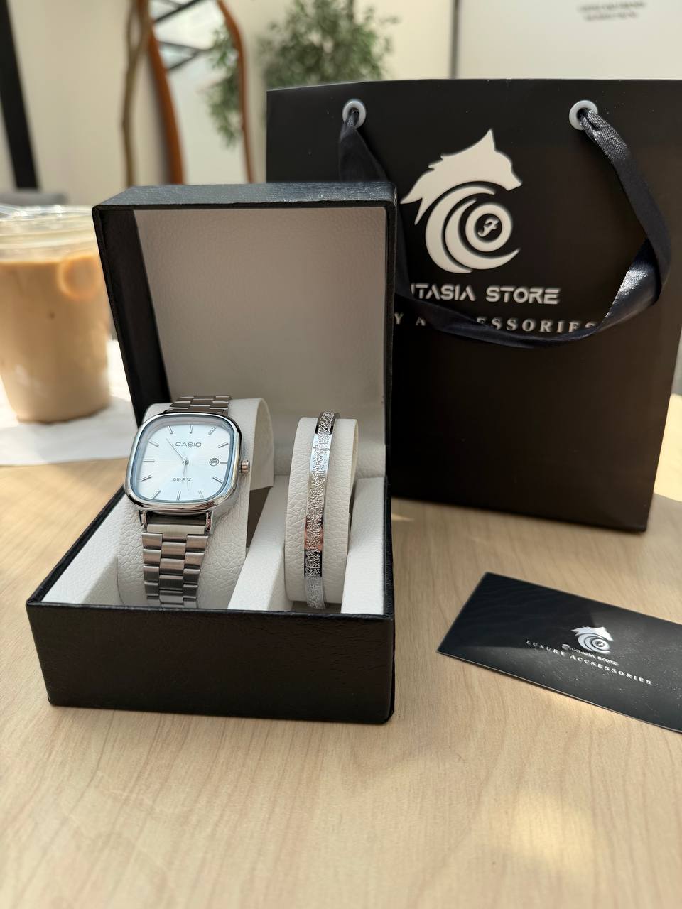 Casio+ ayat al kursi Set “black-silver”