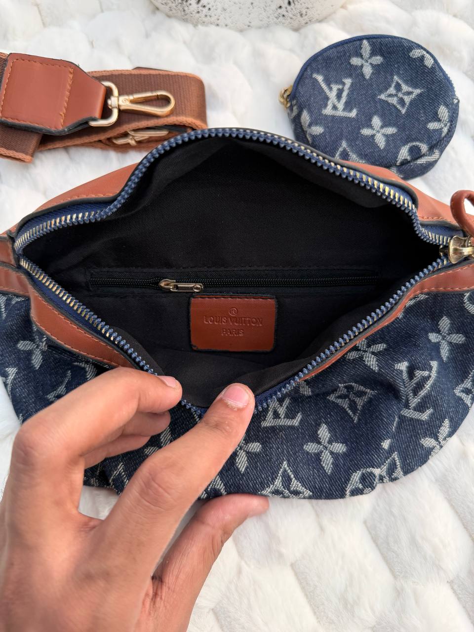 L-v Denim Crossbody Bag 2