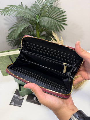 Burgundy Long Zip Wallet