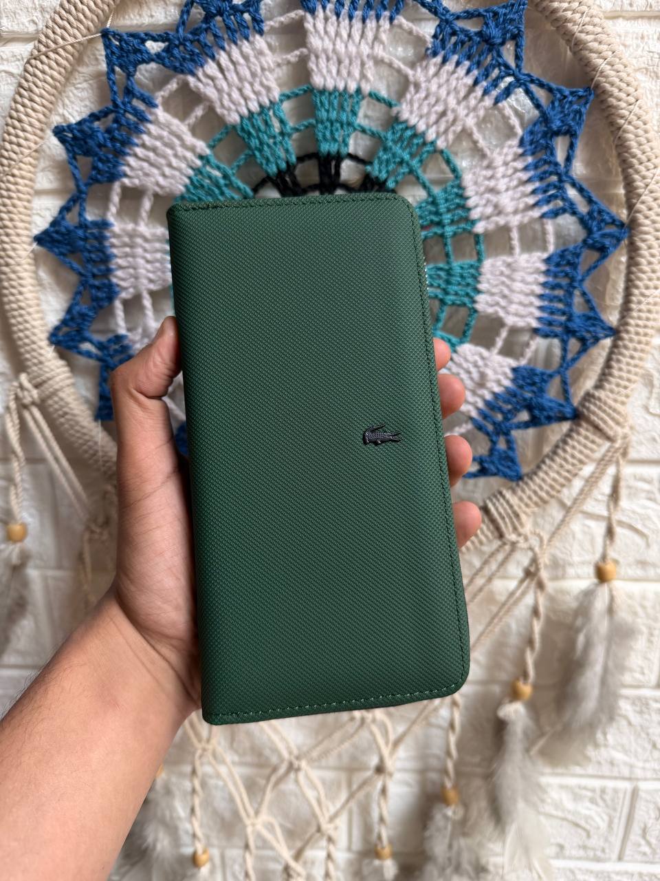 Lacoste Long Zip Around Wallet "Black - Green"