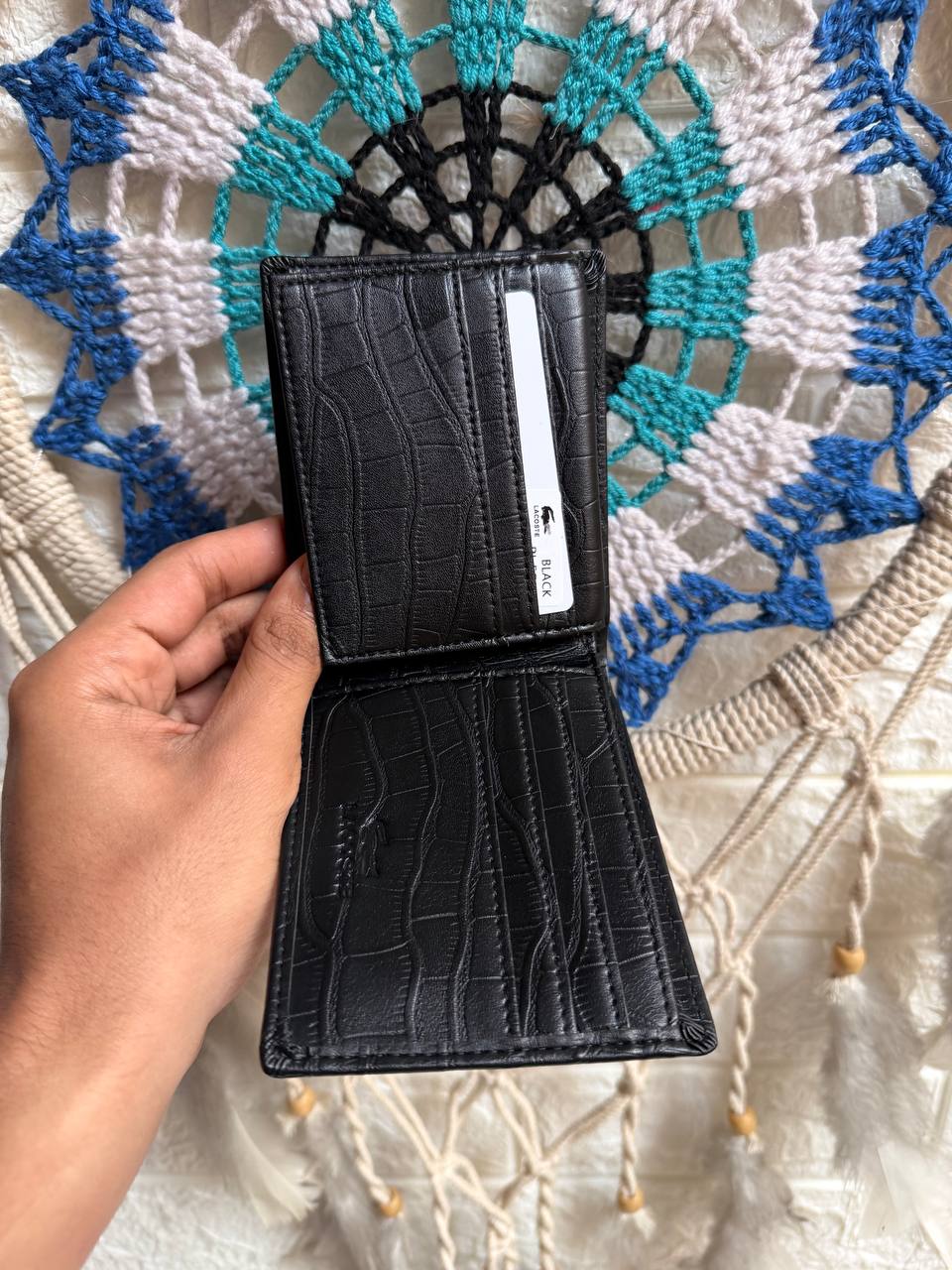 Black Lacoste wallet “ Mirror original “