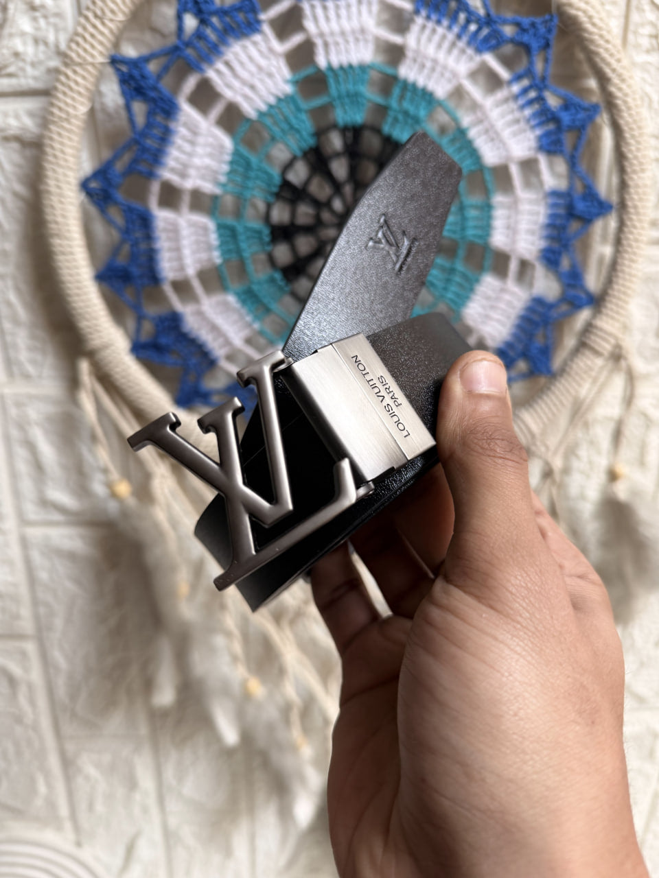 L-V Double-Face Leather Belt