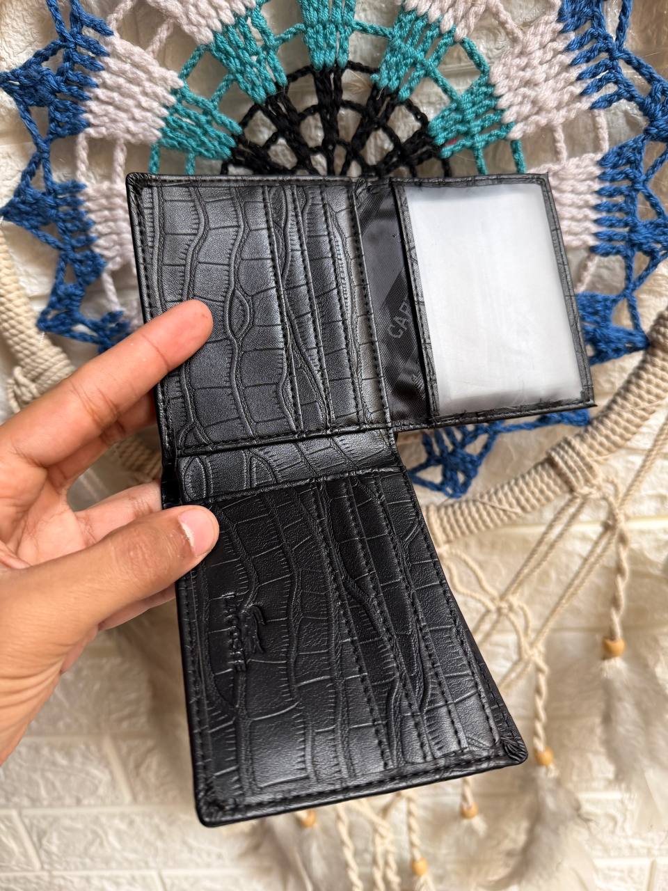 Black Lacoste wallet “ Mirror original “