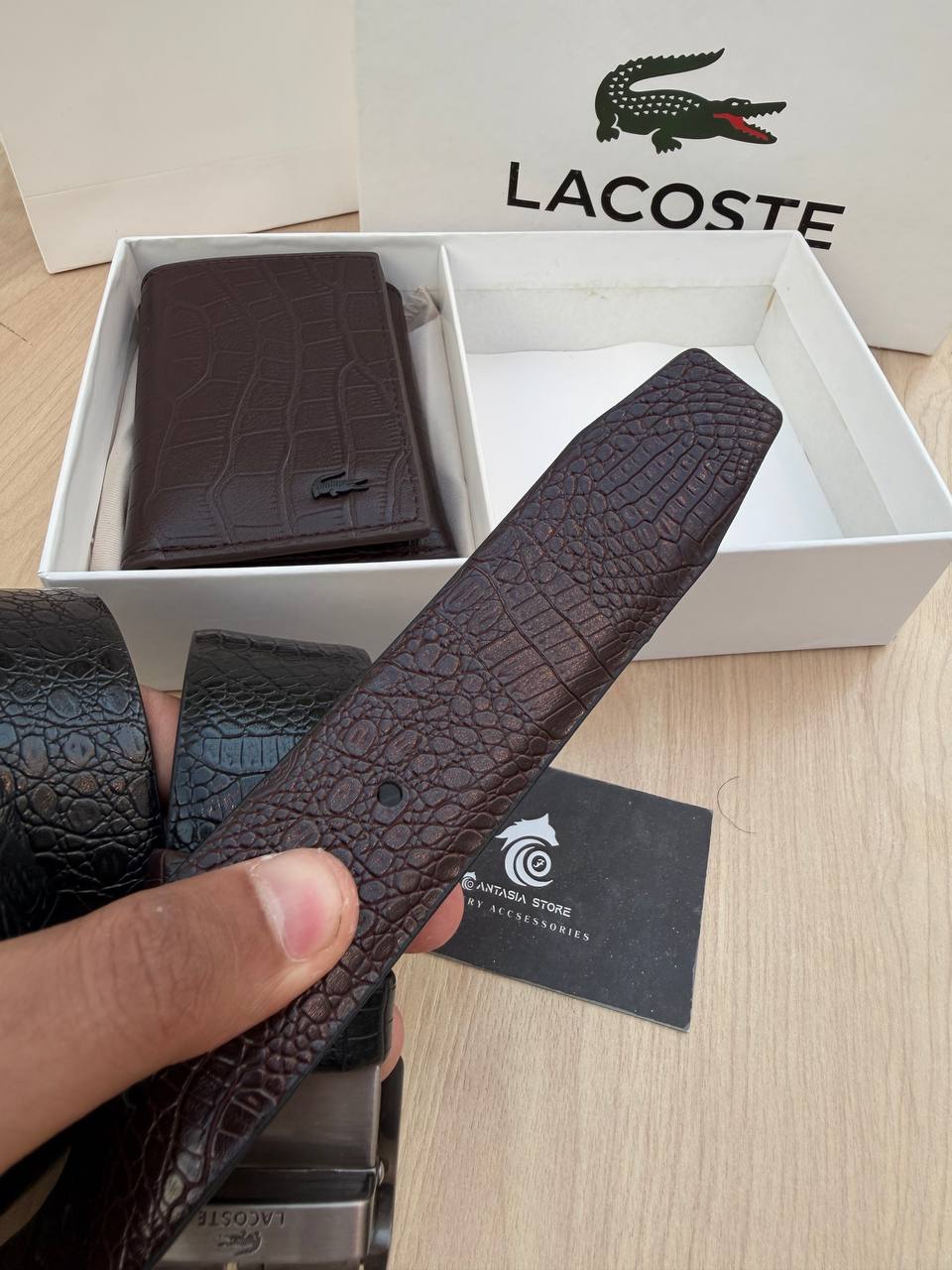 Lacoste Box “ wallet +belt”
