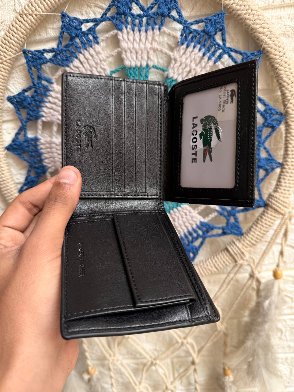 Black-White Lacoste wallet “ Mirror original “