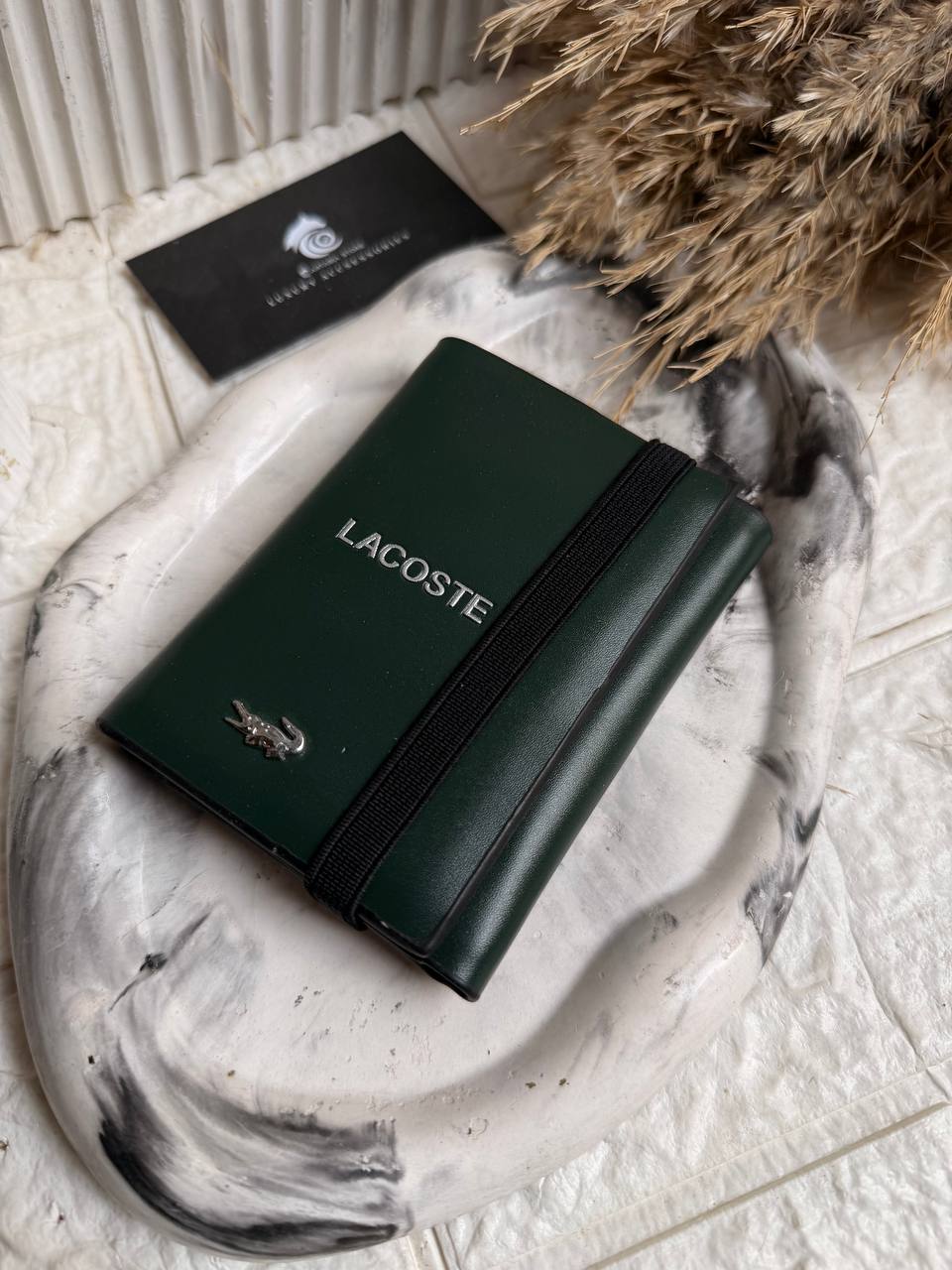 green lacoste wallet