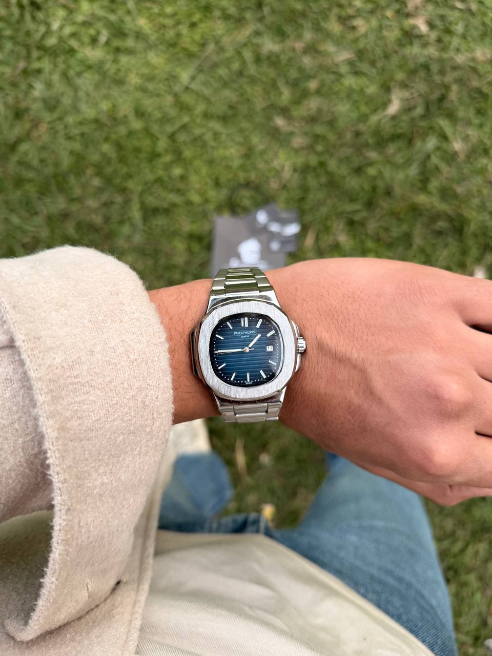 patek philippe silver-blue